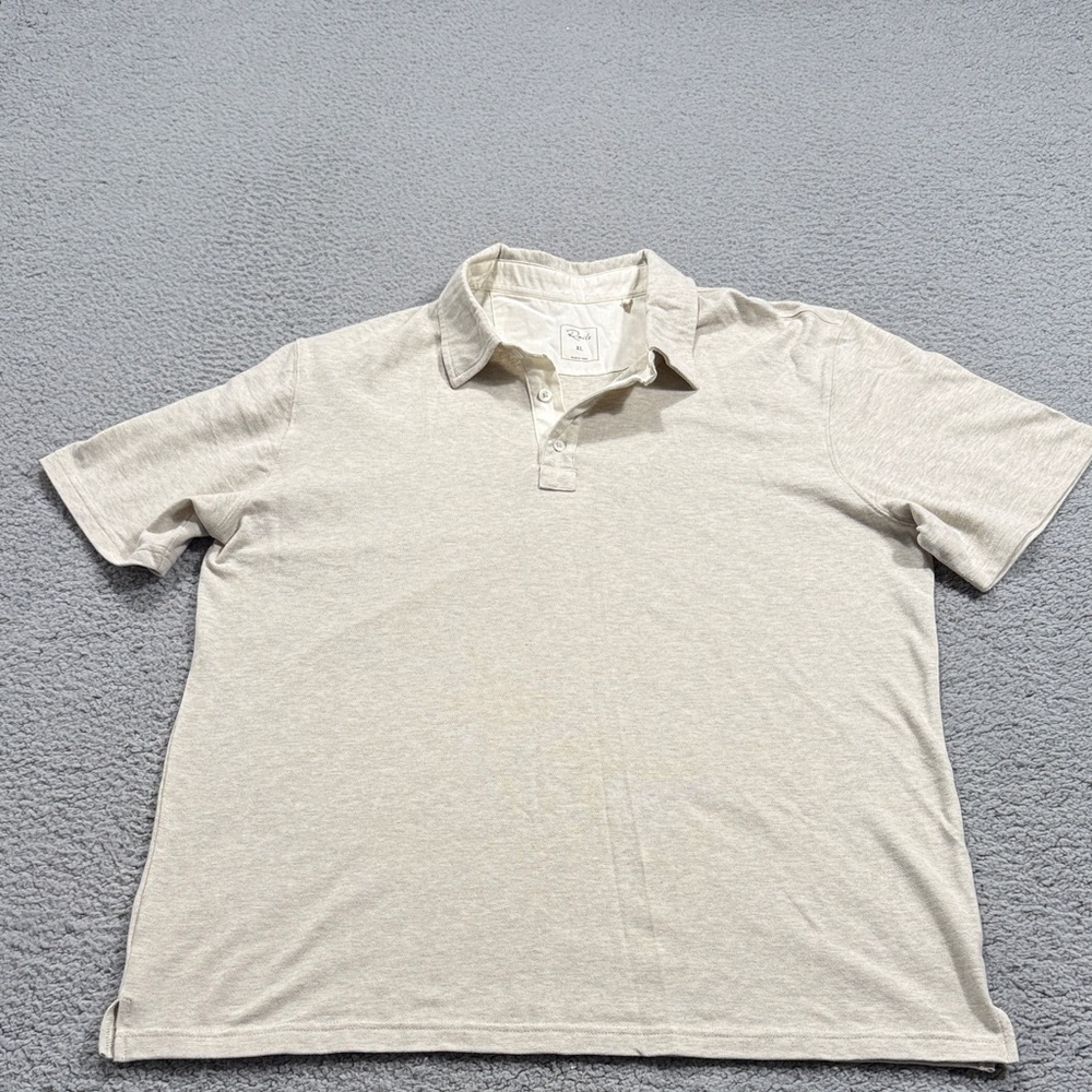 Rails Sebastian Beige Polo Shirt men’s short sleeve XL pullover loose fit